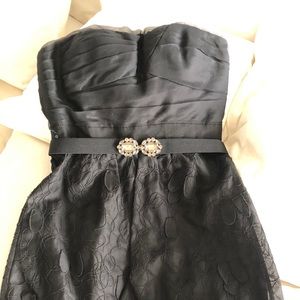 BCBG black cocktail dress w crystal embellishment